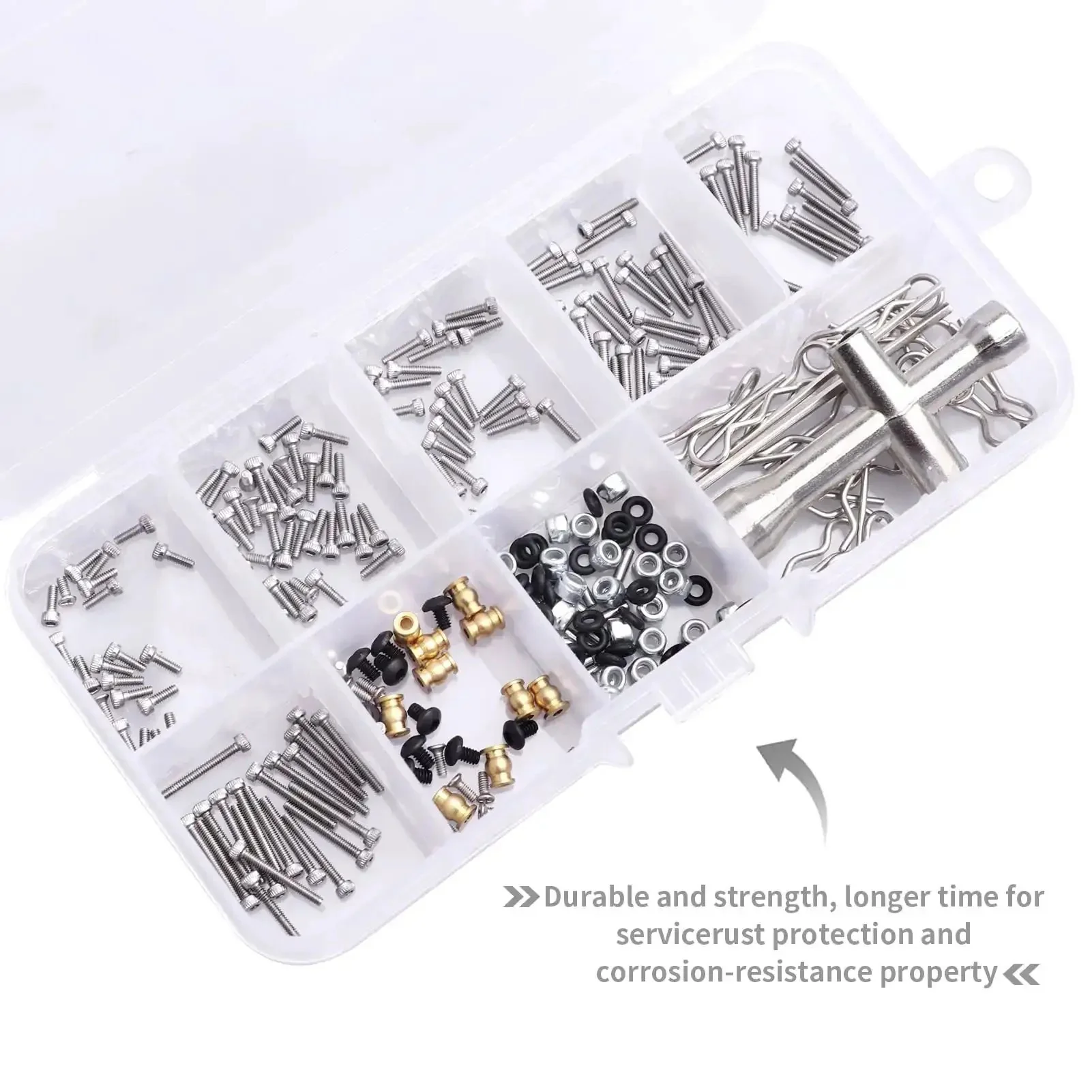 RC Screw Kit 272 Pieces M1.4 Screws Hardware Fasteners Repair Tools For Axial SCX24 1 To 24 Scale RC Crawler Accessories With Tweezers For Easy Mini Part Handling And Grab And Go Convenience - Image 4