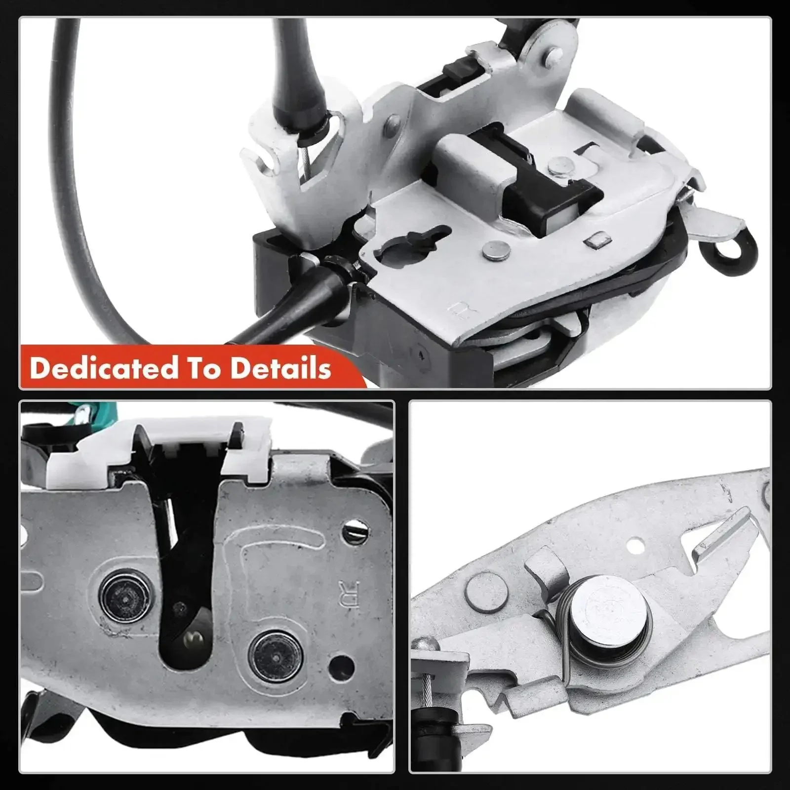 Rear Door Latch Assembly With Cable And Rod For Right Passenger Side Ford E Series Vans 1992-2014 E-150 E-250 E-350 Econoline Rear Cargo Door Latch Replacement Drop In 6C2Z-15431A02-AA 8C2Z-15431A02-C - Image 3