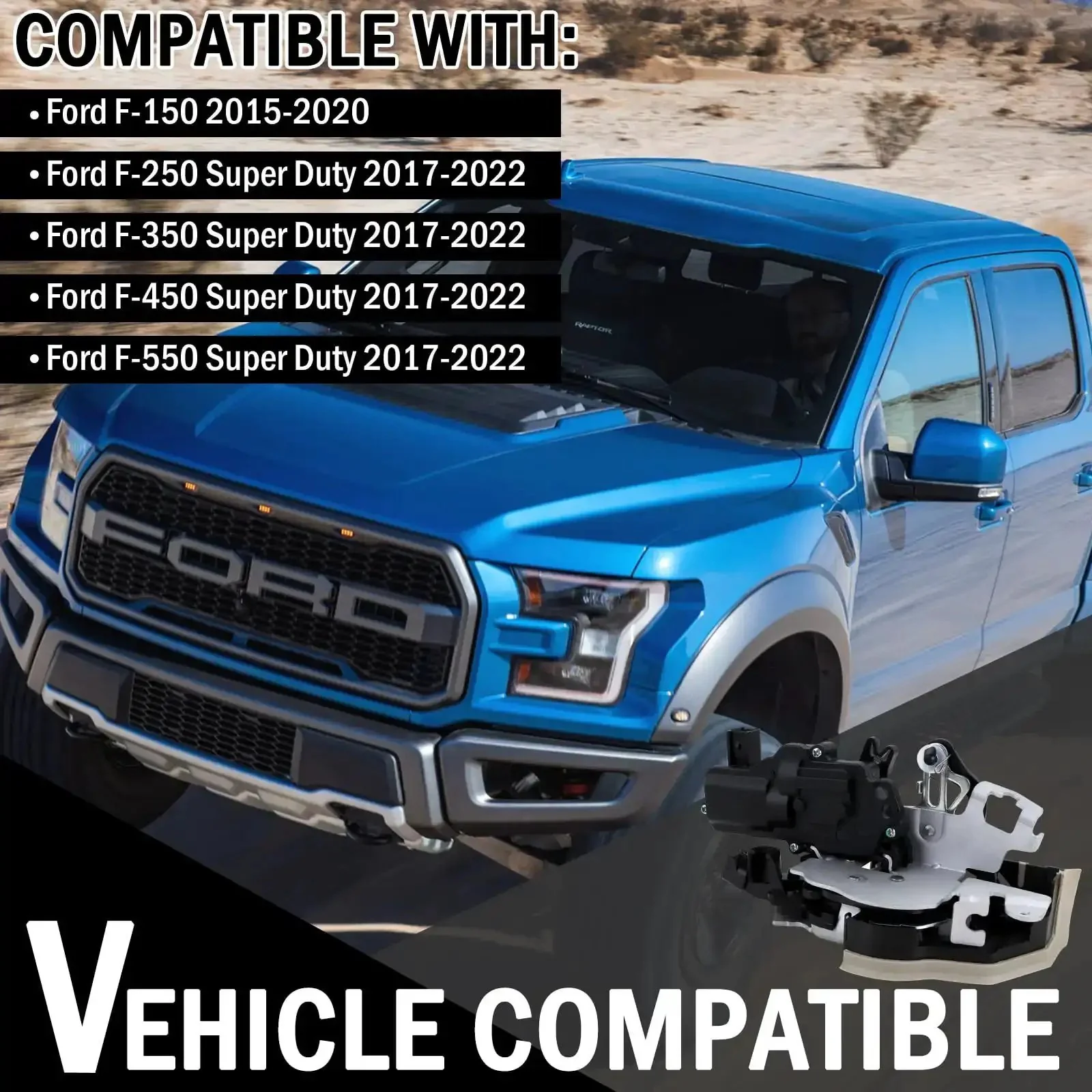 Rear Left Driver Side Door Latch Lock Actuator For Ford F150 F250 F350 F450 F550 Super Duty 2017 2022 Replacement Part 937 706 CK2Z 1526413 J Easy Install Durable Construction Direct Fit Fits OEM Specs Weather Resistant - Image 6