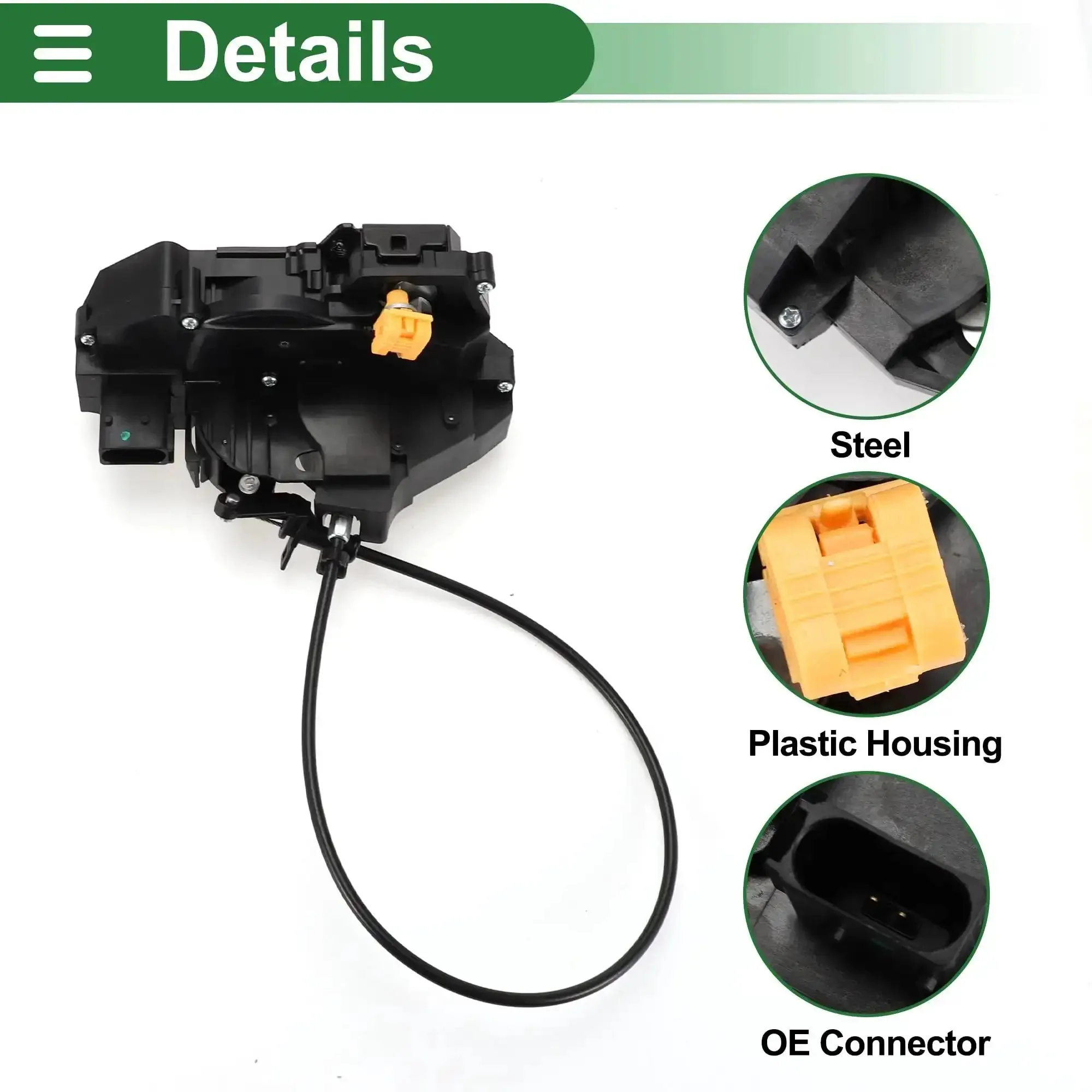 Rear Left Driver Side Power Door Lock Actuator Motor Door Latch Assembly For Chevrolet HHR 2008 2011 With Cable 20791794 Easy Install Direct Fit Replacement To Fix Stuck Or Unresponsive Locks And Triggered Car Alarm - Image 6