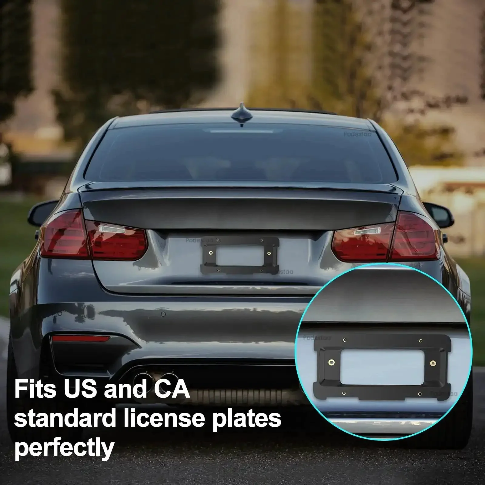 Rear License Plate Frame Bracket Mount For BMW And Mini Cooper 2005-2023 Fits 1 2 3 4 5 6 X Series Z4 I3 M3 2002-2019 Mini Cooper Screws Included No-Fuss Install Durable Aluminum Bracket - Image 3