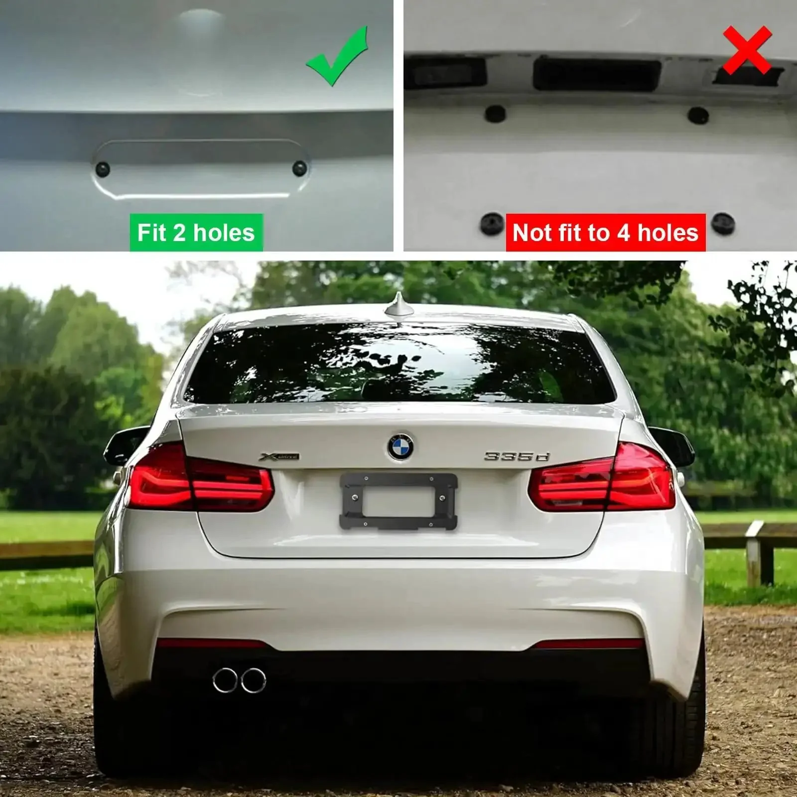 Rear License Plate Holder Bracket For BMW And Mini Cooper Bolt On Frame With Screws Fits 2005 Through 2021 1 Series 2 Series 3 Series 4 Series 5 Series 6 Series X Series Z Series M3 And Z4 Excludes 7 Series And Wagons OE Replacement - Image 5