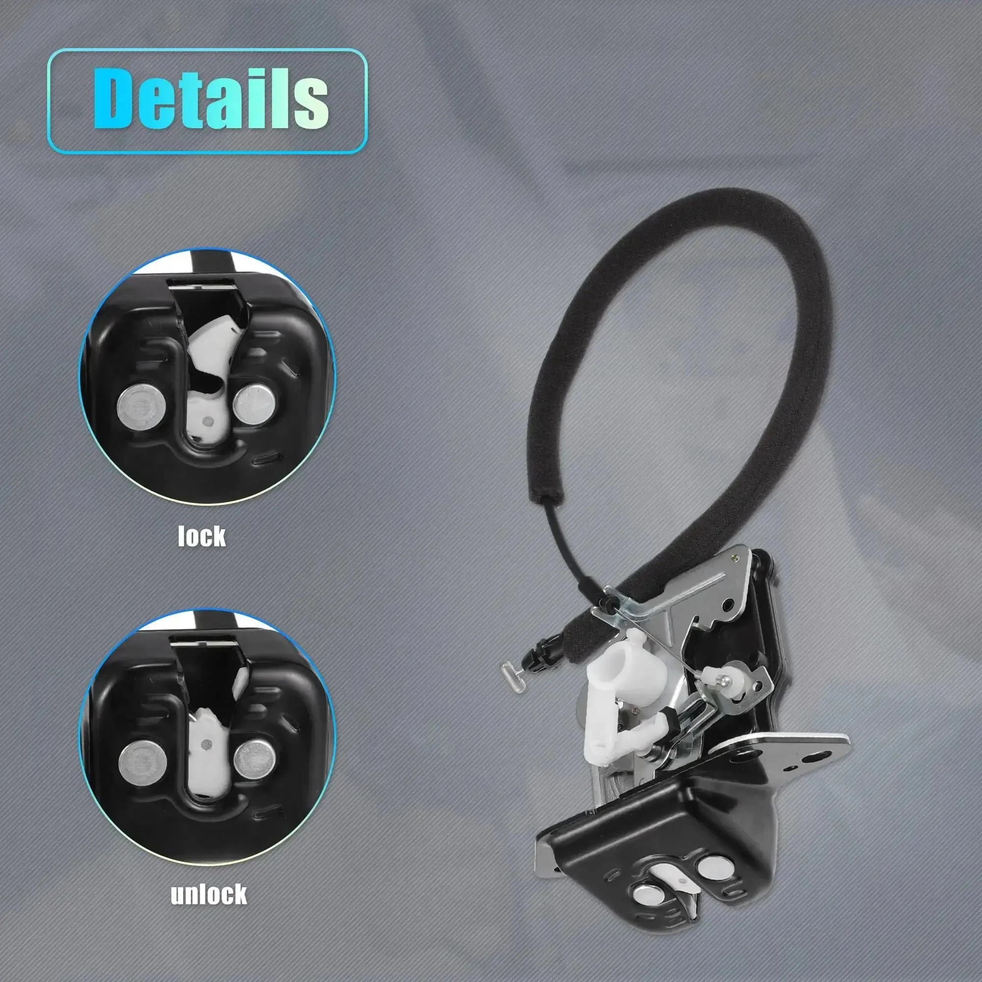 Rear Liftgate Lock Actuator With Cable Tailgate Latch Assembly Drop In For Dodge Grand Caravan And Journey, Jeep Grand Cherokee And More OE No 4589243AB Black - Image 2