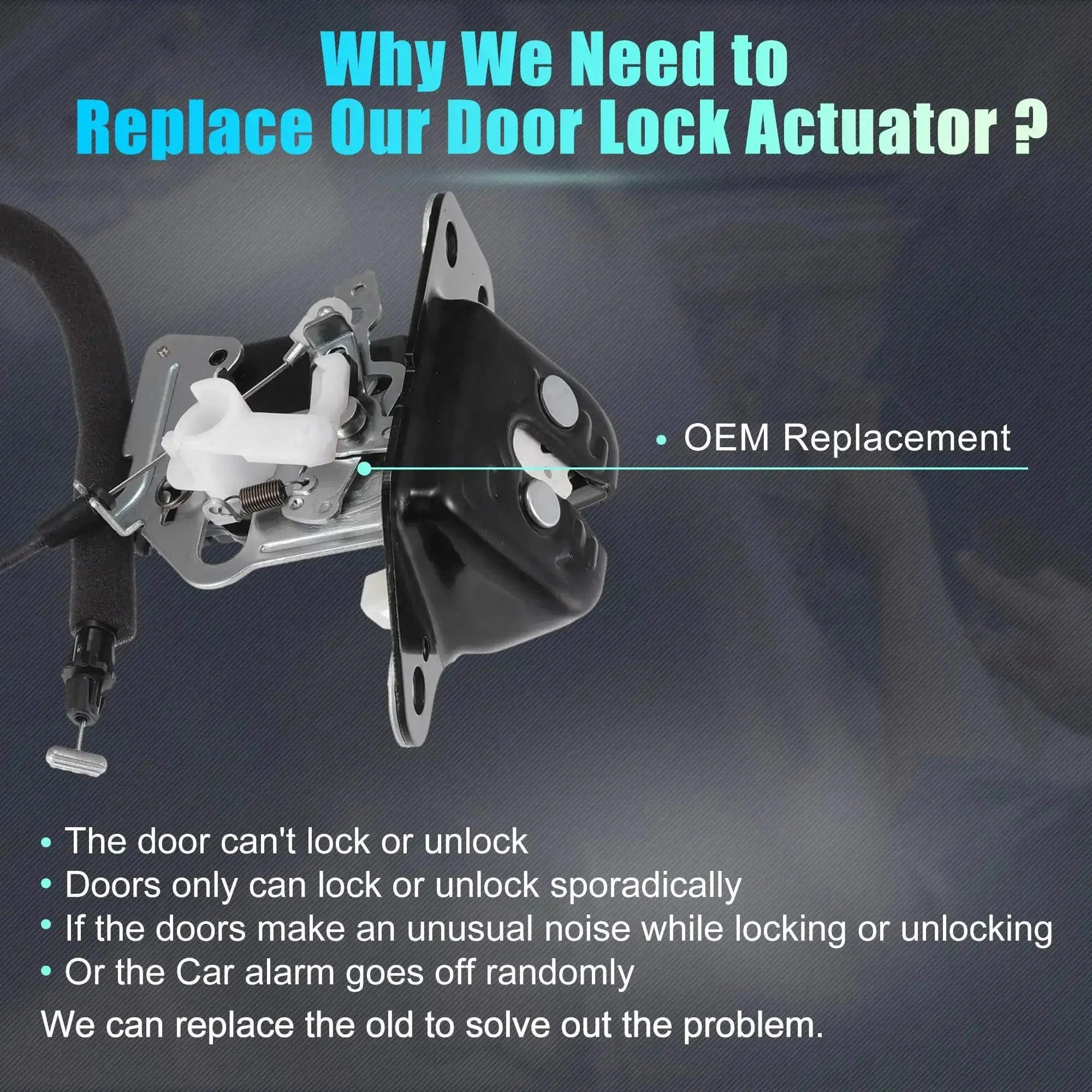 Rear Liftgate Lock Actuator With Cable Tailgate Latch Assembly Drop In For Dodge Grand Caravan And Journey, Jeep Grand Cherokee And More OE No 4589243AB Black - Image 7