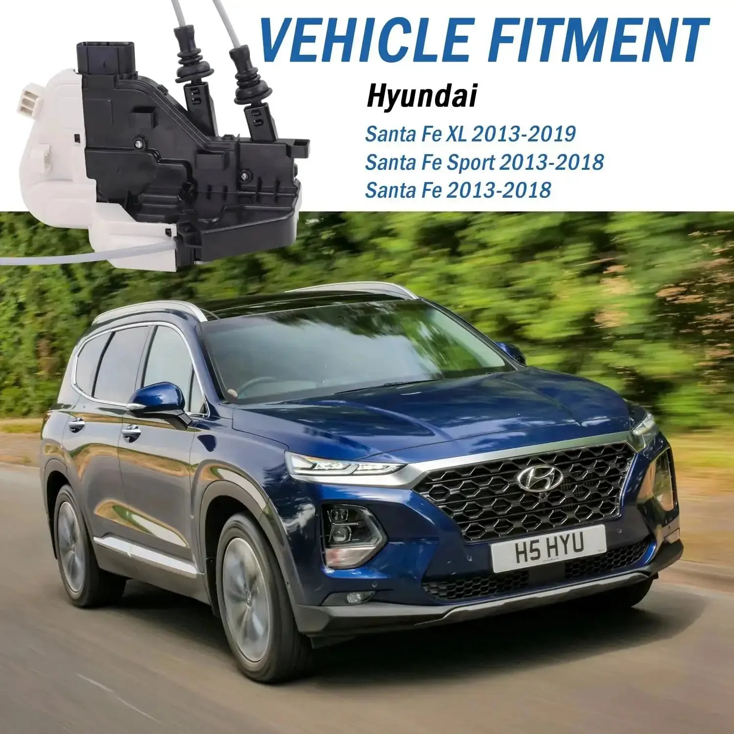 Rear Right Passenger Door Lock Actuator Replacement For Santa Fe XL 2013-2019 Santa Fe Sport 2013-2018 Santa Fe 2013-2018 Plug And Play Door Latch Assembly Replaces 81420-2W000 81420-B8000 - Image 6