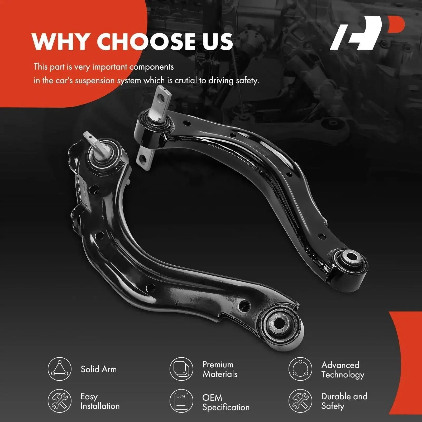 Rear Upper Control Arms Set of Two With Bushings for Honda Civic 2008 Through 2015 and Acura ILX 2013 Through 2021 Fits Left and Right Sides Durable Suspension Upgrade for Better Alignment Steady Handling and Easy Installation - Image 5