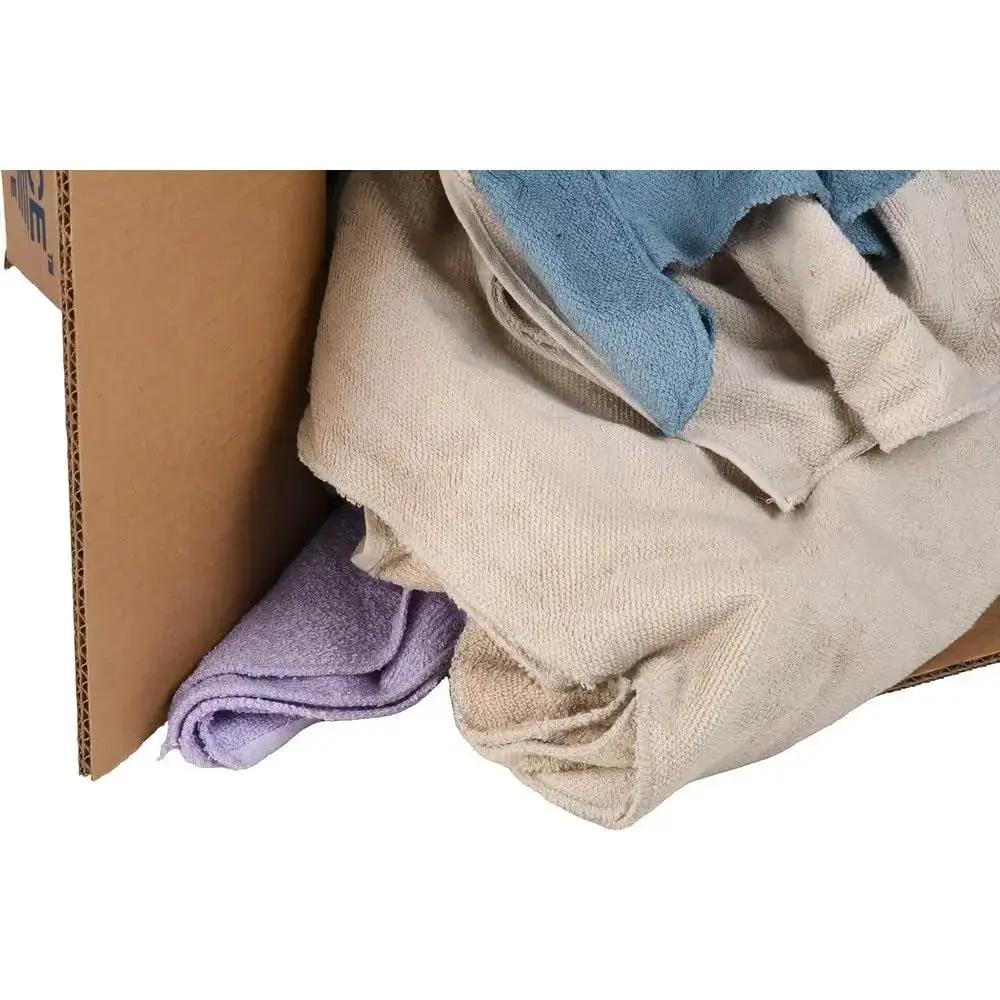 Reclaimed Terry Cloth Rags Assorted Colors 25 Lb Pack 3 To 4 Pieces Per Pound Heavy Duty Shop Wipes For Auto Garage Home Cleaning Absorbent Medium Lint Industrial Grade And Budget Friendly - Image 3