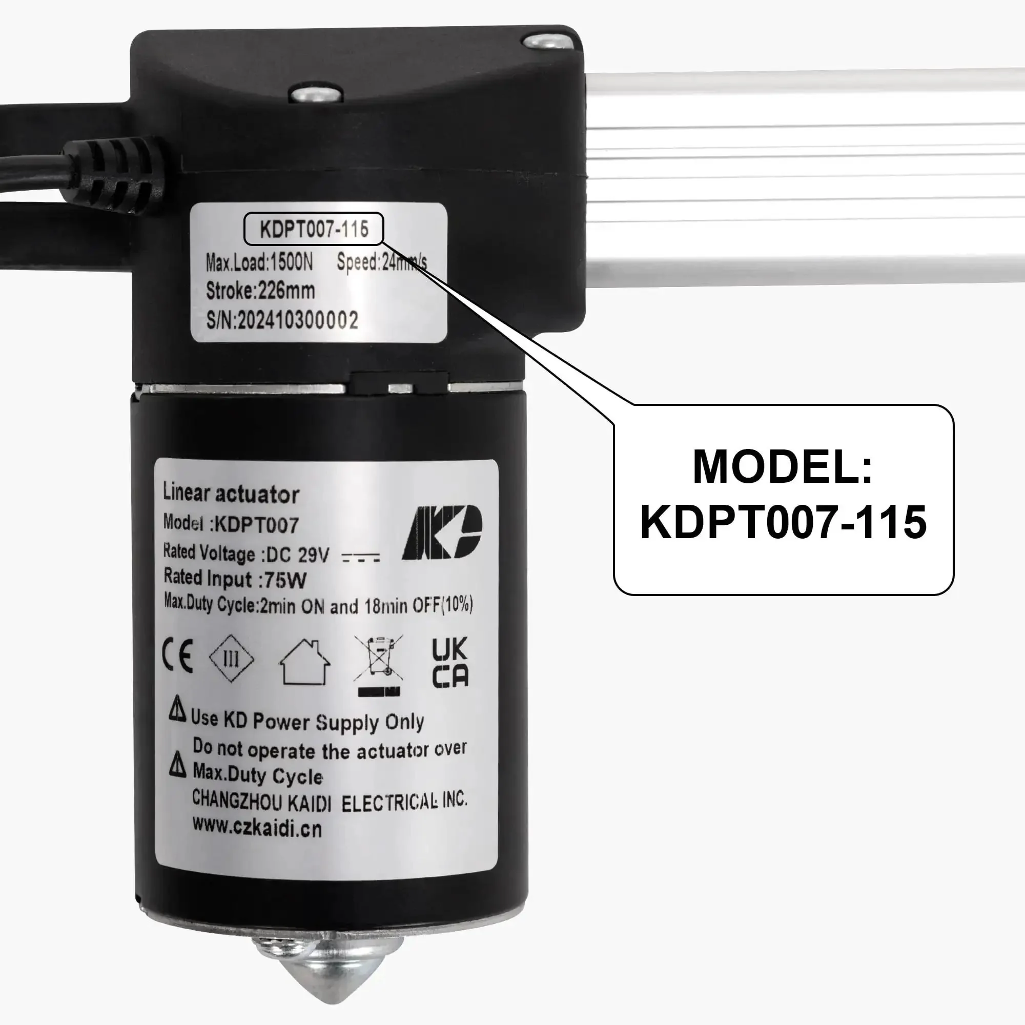 Recliner Motor Actuator Replacement Kit For Lift Chair And Couch Systems KDPT007-115 226mm Stroke Dual Cable Connectors 5 Pin Round Controller 2 Pin Power Plug Easy Swap For A Smooth Recline And Comfort - Image 7