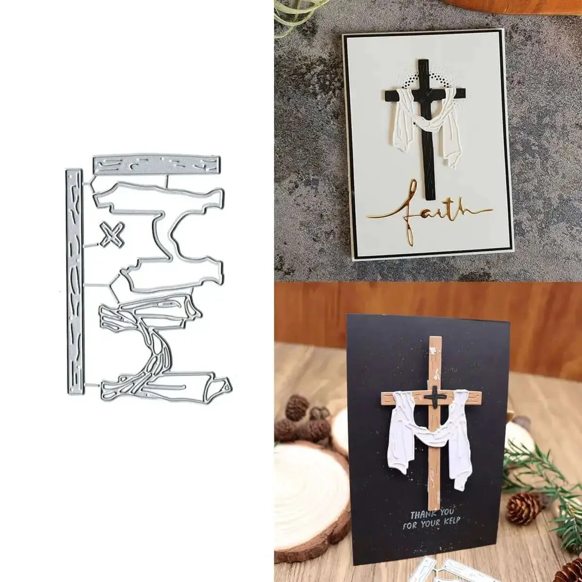 Rectangular Frame Die Cuts Set For Card Making Metal Cutting Dies Paper Craft Templates Background Embossing Stencils DIY Album Decor Easter Cross 12 By 8.2 Cm - Image 5