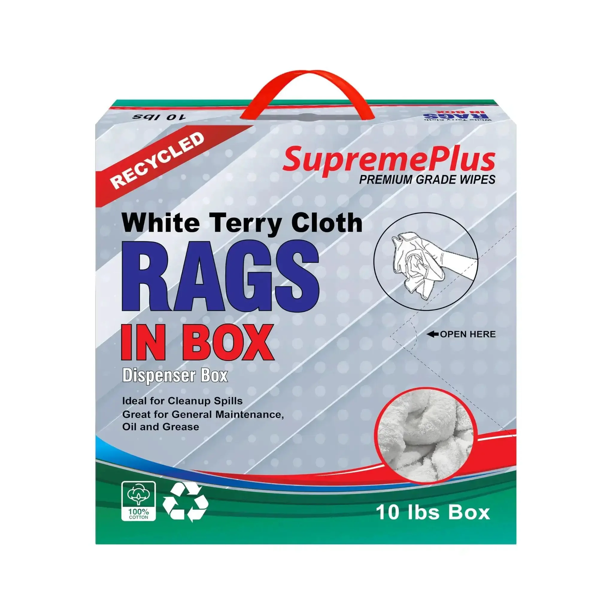 Recycled White Terry Cloth Rags 10 Lb Box High Absorbency Shop Towels For Home Garage Industrial Cleaning Bulk Rag Pack Durable Soft Yet Tough Heavy Duty For Spills Grime And Surfaces - Image 10