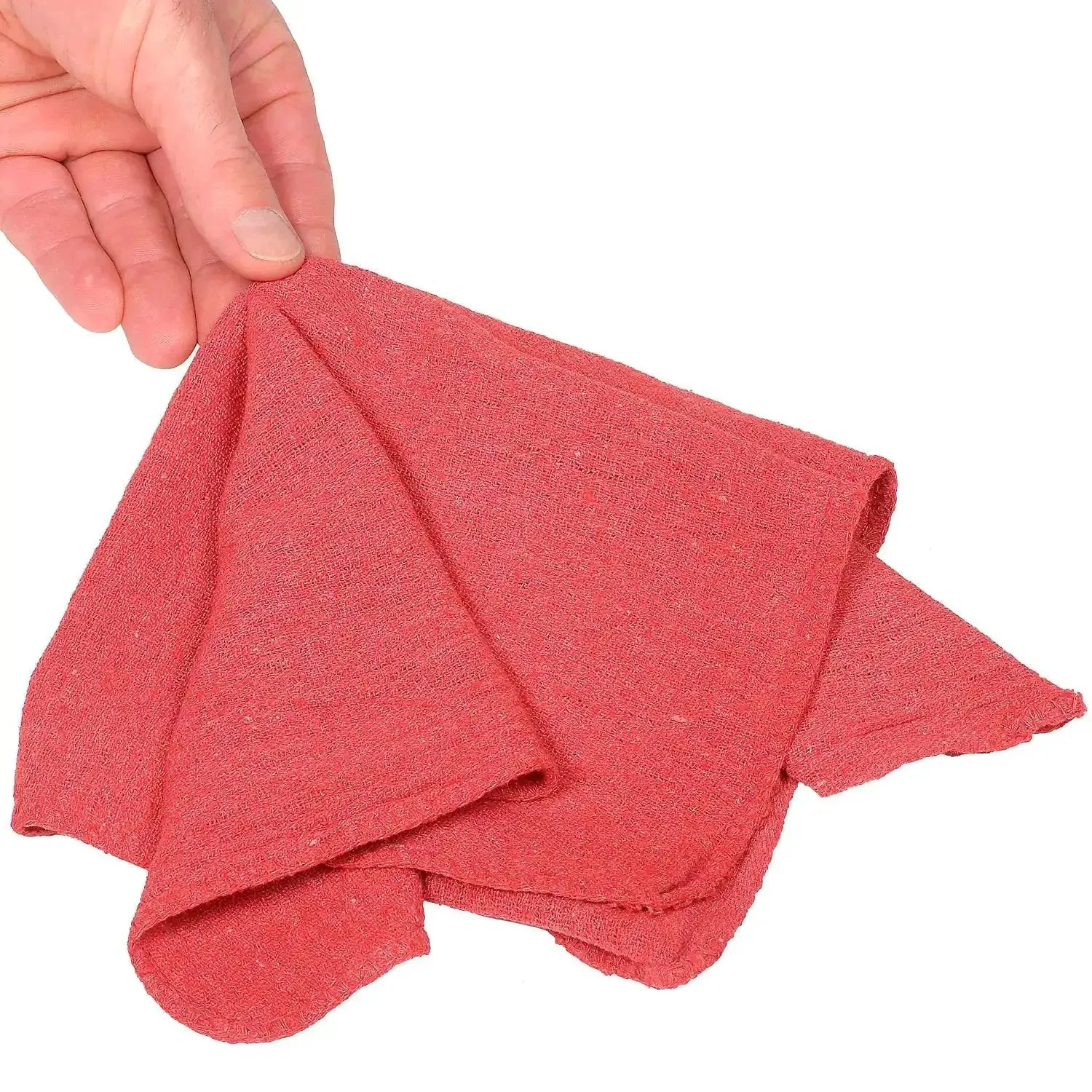 Red 14 W x 14 L 100% Cotton Shop Towels In A 25 Lb Box, 225 Towels For Automotive, Print And Industrial Shop Use, Pre Laundered For Maximum Absorption, Quick Dry, Reusable, Hemmed Edges Resist Fraying, Machine Washable - Image 3