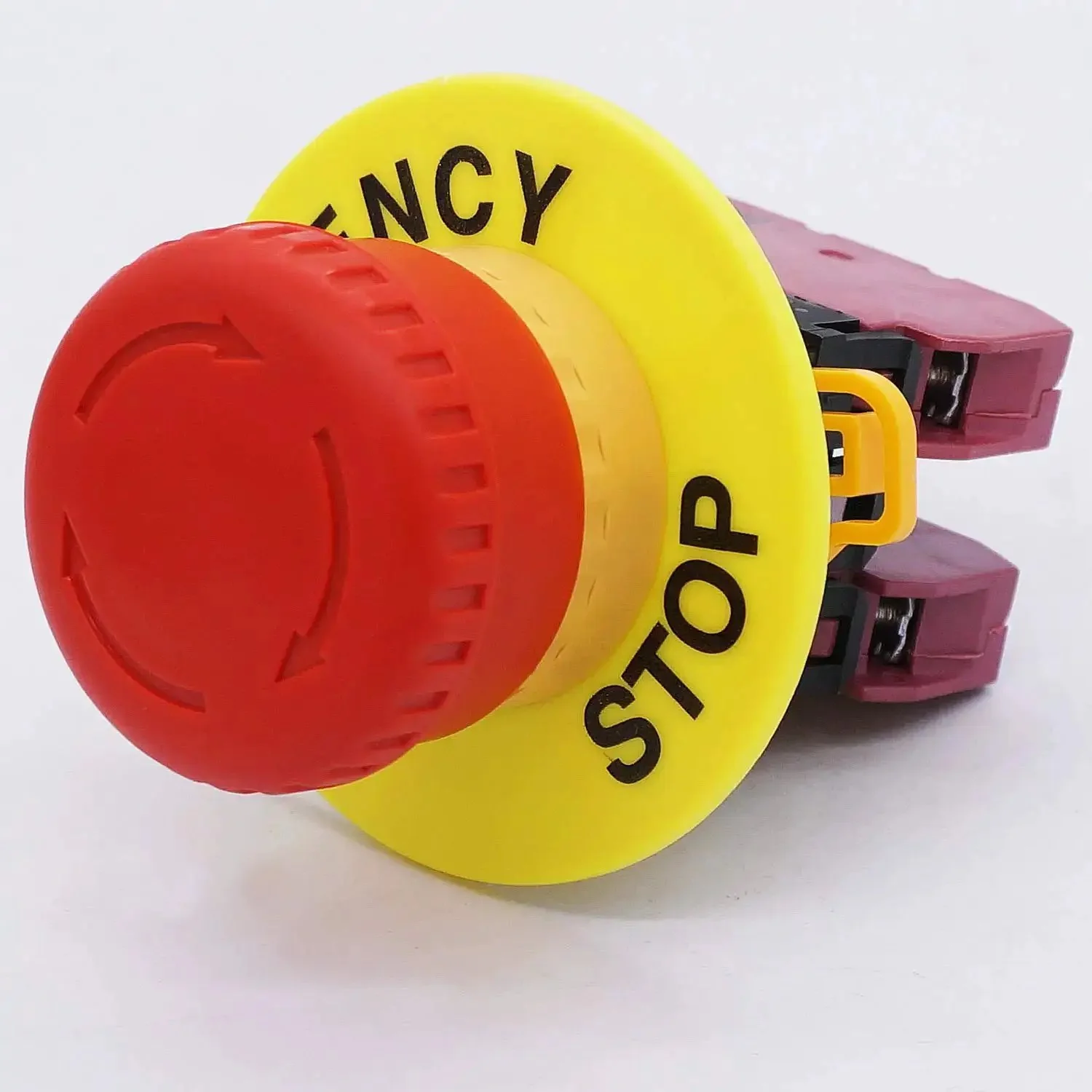 Red 22mm Mushroom Emergency Stop Push Button Switch Latching 2NC Contacts 10A 600V Panel Mount 4 Terminals 40mm Mushroom Head Fits Up To 0.24 Inch Panel Thickness - Image 5