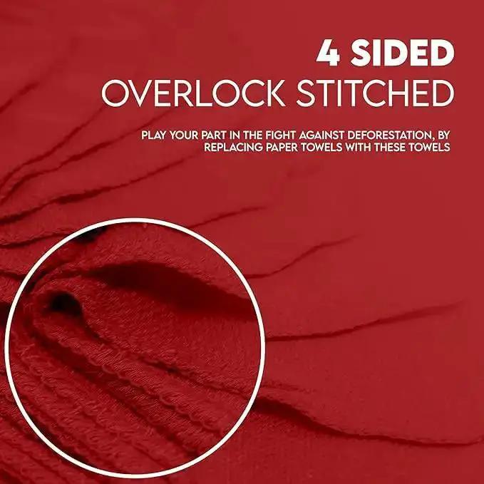 Red Cotton Shop Towels Pack Of 150 14 By 12 Inches Reusable Cleaning Rags For Auto Garage Industrial Restaurant And Home Workhorse Absorbent Non Scratch Lint Free - Image 4