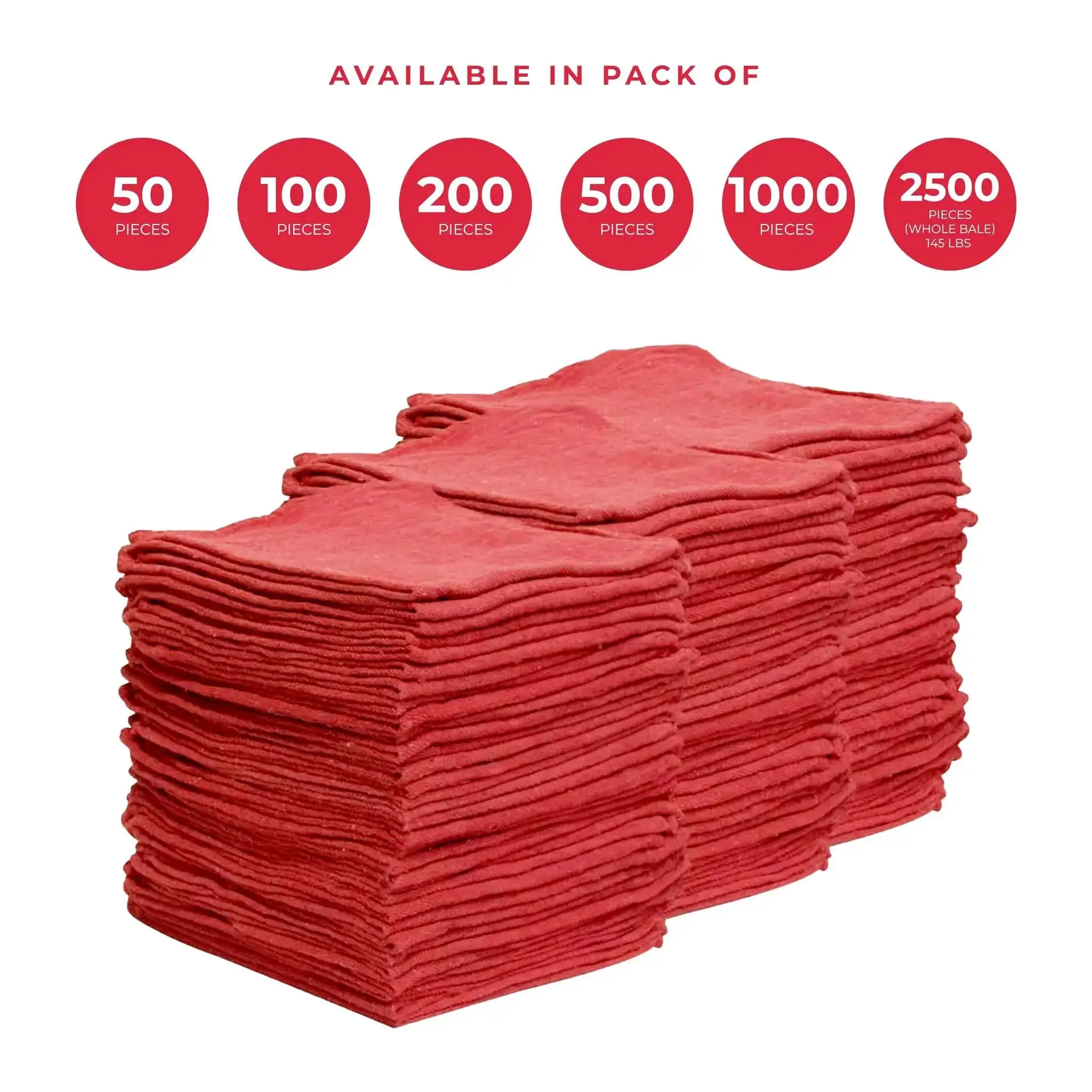 Red Cotton Shop Towels Pack Of Fifty Rags For Heavy Duty Cleaning Durable 100 Percent Cotton Cloths Extra Soft Yet Highly Absorbent Reusable Cleaning Rags For Shop Home Auto And Garage Messes - Image 7