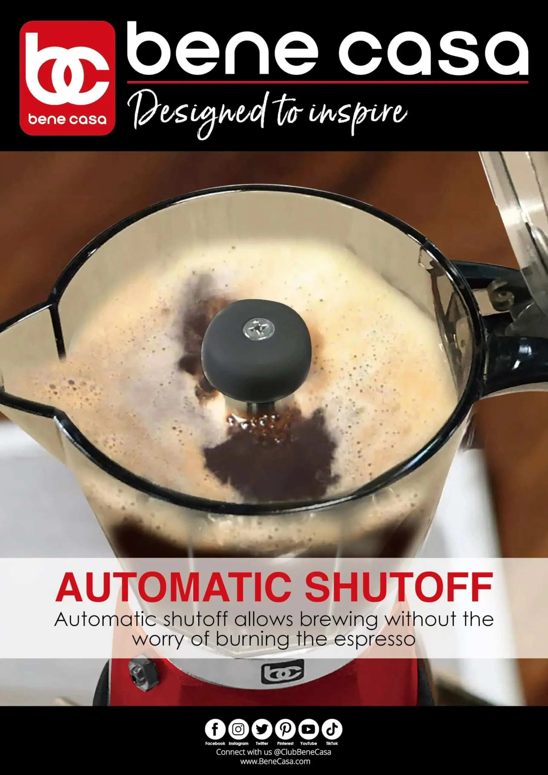 Red Electric Espresso Maker For 1 To 3 Cups With Transparent Carafe Auto Shut Off Clear Brew Preview Easy One Touch Espresso Ideal For Quick Mornings No Fuss Morning Boost For Busy Homes And Small Kitchens - Image 8