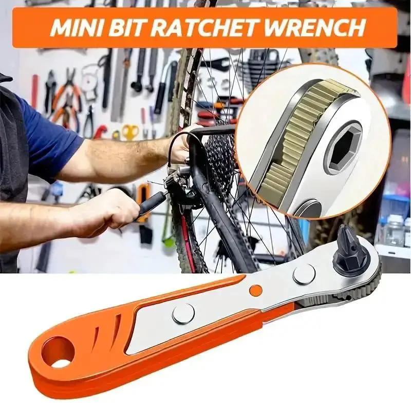 Red Finish Multifunctional Tool With Ratchet Screwdriver Built In Wrench And Flexible Bender Plus Crosshead Cover For Narrow Spaces The All In One Handy Tool Is Great For Home Repairs DIY Projects And Everyday Quick Fixes - Image 5
