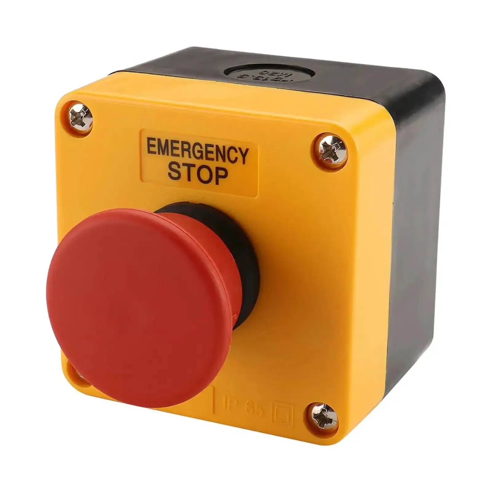Red Flat Head Momentary Push Button Switch 1NO 1NC AC 660V 10A IP65 Weatherproof Beefy Rugged Industrial Control Box For Signal Triggering And Machine Reset 1 Pack