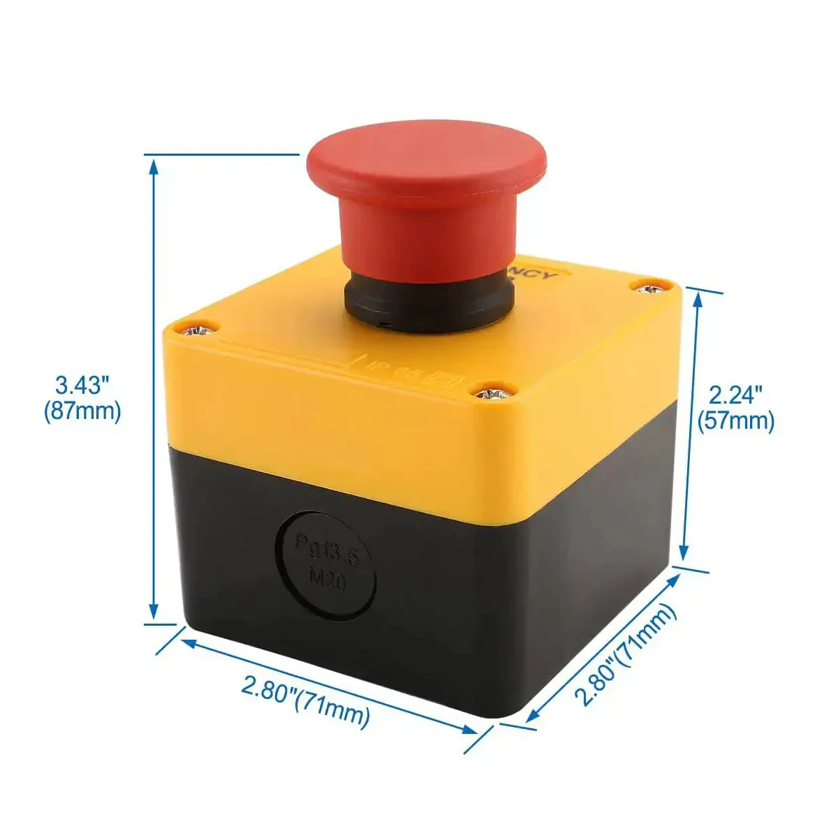 Red Flat Head Momentary Push Button Switch 1NO 1NC AC 660V 10A IP65 Weatherproof Beefy Rugged Industrial Control Box For Signal Triggering And Machine Reset 1 Pack - Image 5