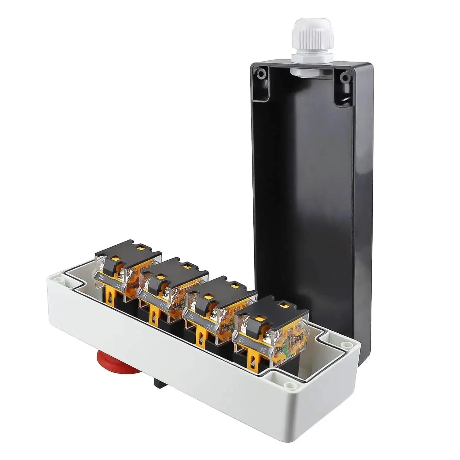 Red Green Push Button Emergency Stop Switch With Latching 3 Position Selector 2NO 1NC Rotary Switch For Control Panels And Machinery Beefy Metal Body No Light 4 Screw Terminals 10A 440V Rated - Image 5