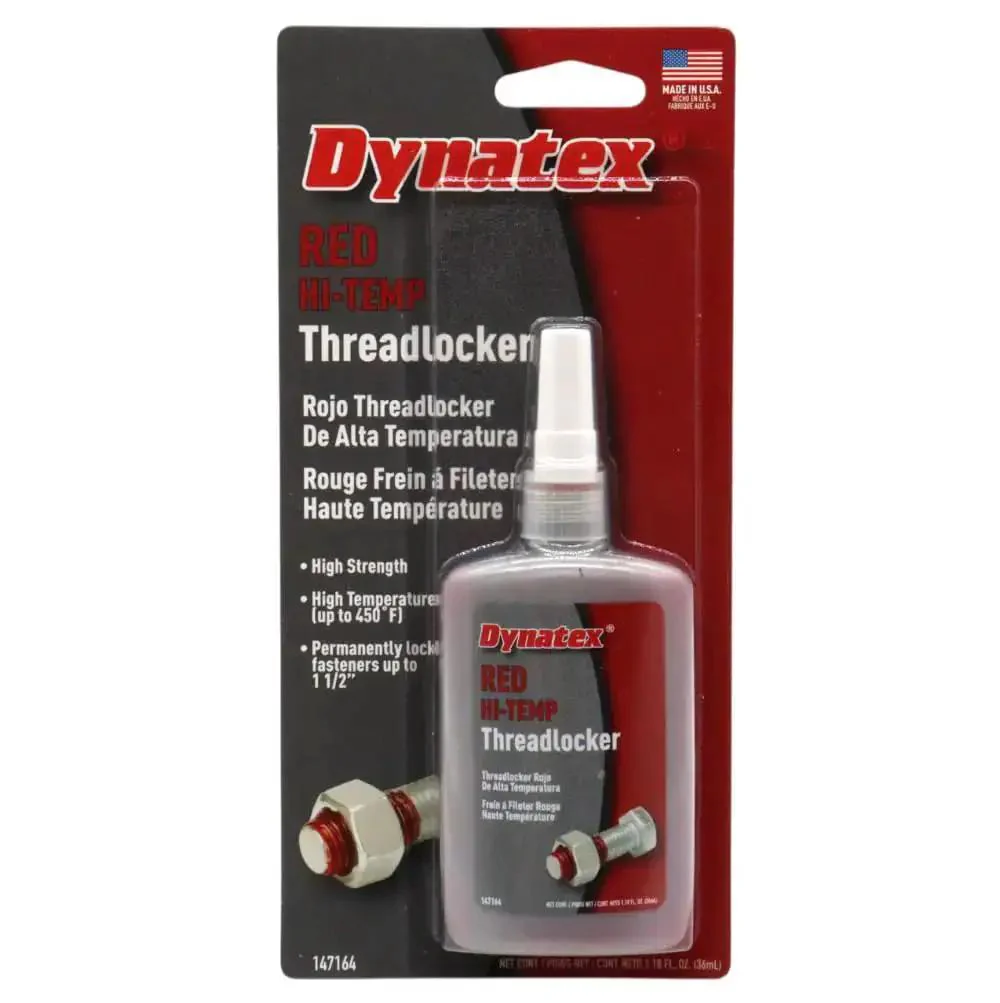 Red Hi Temp Threadlocker 36 Ml Bottle For Metal Fasteners Heavy Duty Locking Adhesive That Stays Put Under High Heat Ideal For Automotive Machinery And Diy Projects 1 Ea