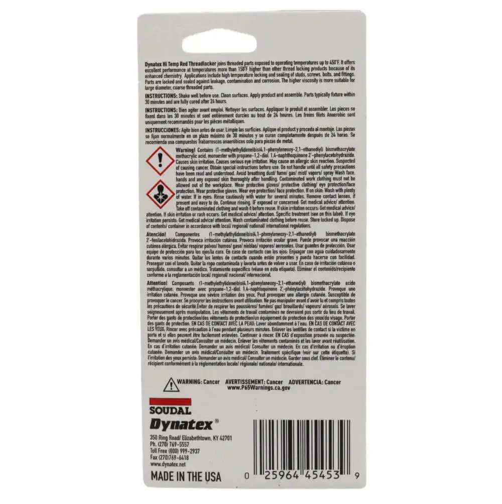 Red Hi Temp Threadlocker For High Temperature Fasteners Up To 450 Degrees F 1.22 Oz Bottles Three Pack Anaerobic Locking Adhesive Beefed Up High Strength Extreme Heat And Chemical Resistant - Image 9