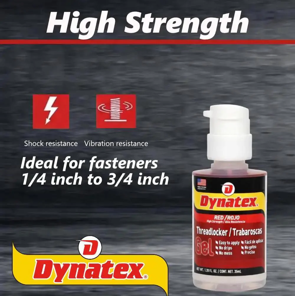 Red High Strength Gel Thread Locker For Large Fasteners Permanent Lock Anaerobic Adhesive Vibration And Solvent Resistant 1.20 Oz Bottle 5 Pack Great For Automotive And Machinery - Image 8