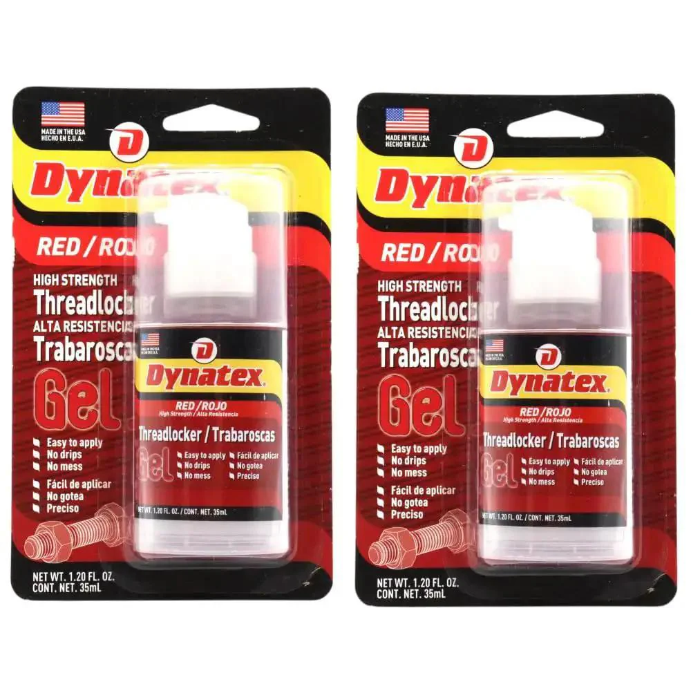 Red High Strength Gel Threadlocker For Big Fasteners, Locks Down Permanently, Anaerobic Formula, Vibration And Solvent Resistant, 1.20 Oz Bottle, 2-Pack, Great For Heavy Duty Assemblies And Preventing Loosening