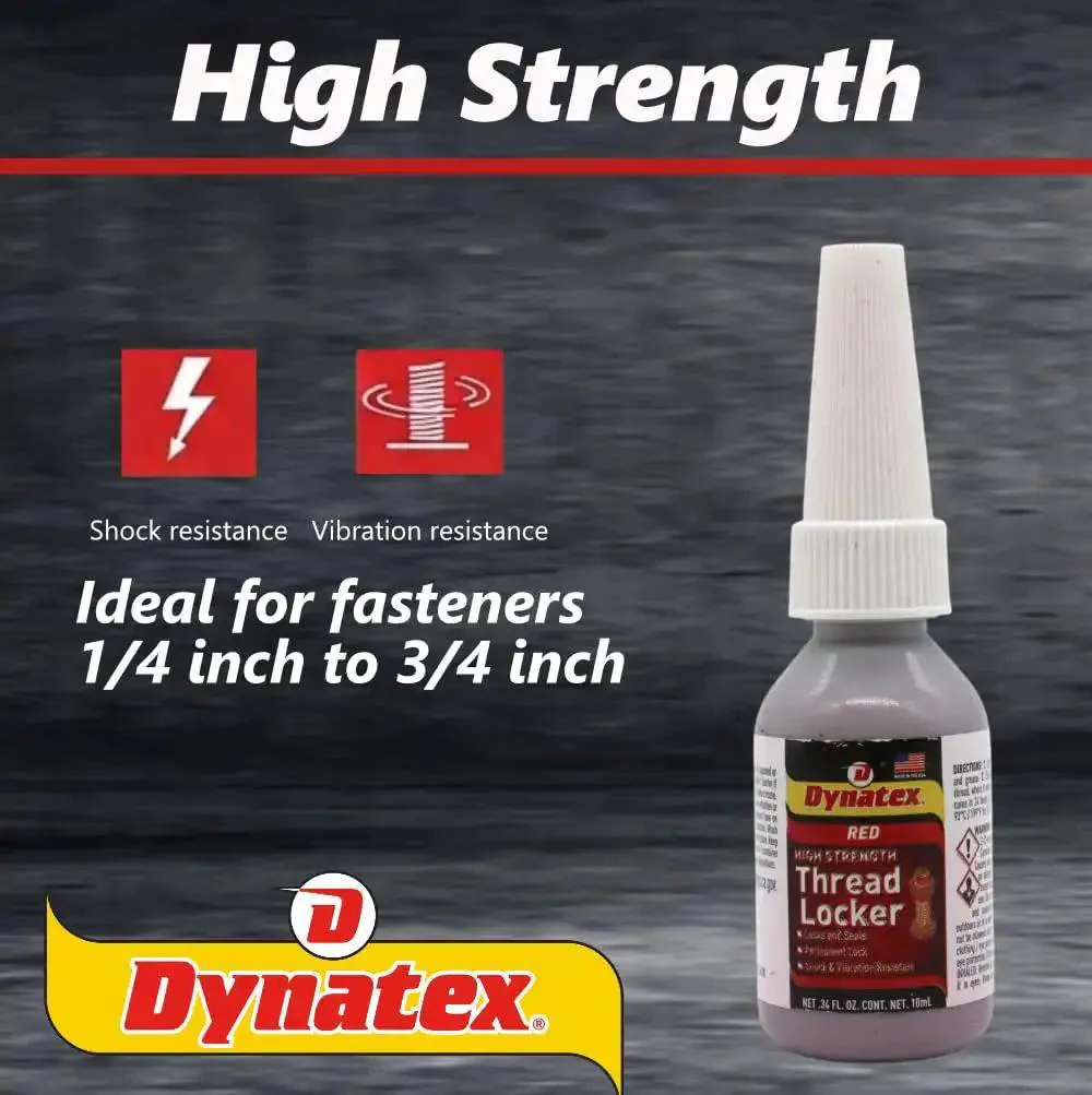 Red High Strength Permanent Thread Locker Sealant for Large Fasteners, Anaerobic Locking Compound, Vibration and Solvent Resistant, 0.34 Oz Bottle, Durable 5 Pack - Image 8