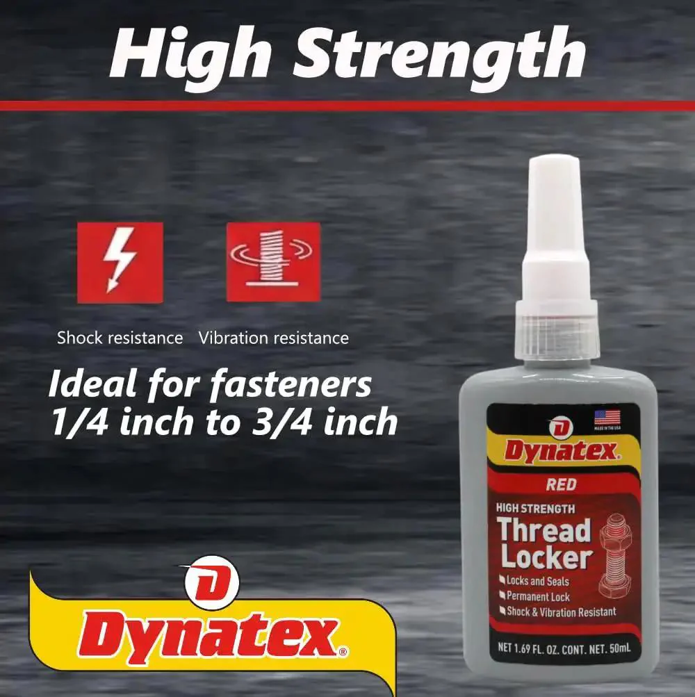 Red High Strength Thread Locker For Big Bolts And Heavy Duty Fasteners 1.69 Oz Bottle Permanent Lock Anaerobic Formula That Cures Between Close Fitting Metals Vibration And Solvent Resistant 2 Pack - Image 8