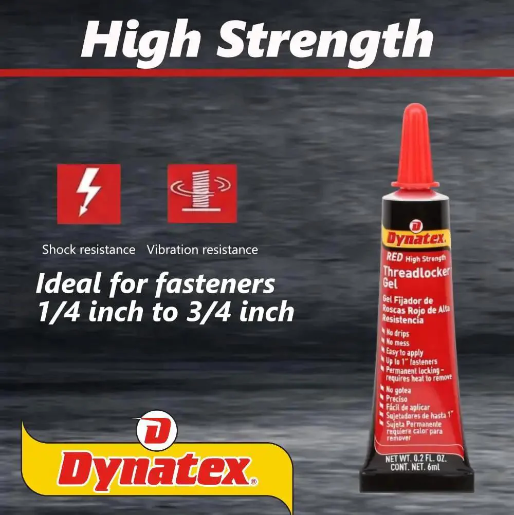 Red High Strength Thread Locker For Large Fasteners 0.20 Oz Bottle With Permanent Lock Anaerobic Formula Vibration And Solvent Resistant Two Pack For Automotive Machinery And Industrial Fasteners - Image 8