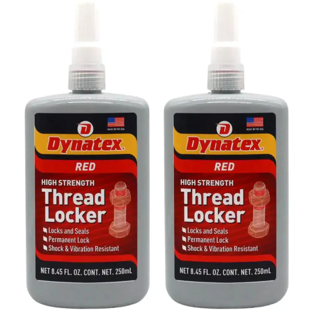 Red High Strength Thread Locker For Large Fasteners 8.45 Oz Bottle Permanent Locking Anaerobic Adhesive Heavy Duty Vibration And Solvent Resistant 2 Pack For Industrial Grade Fastener Security And Maintenance
