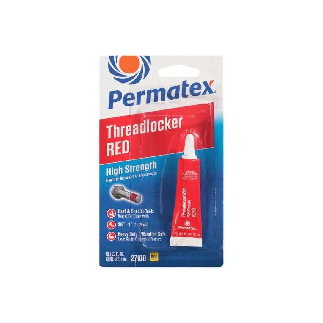 Red High Strength Threadlocker 0.20 Oz That Locks Tight And Keeps Loosening Away On Metal Threads Industrial Grade Adhesive For Automotive And Machinery Fasteners And Maintenance - Image 2