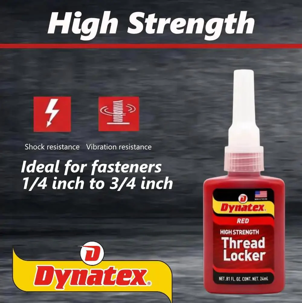 Red High Strength Threadlocker For Big Bolts Permanent Locking Adhesive 0.81 Oz Bottle Anaerobic Cure Vibration And Solvent Resistant For Heavy Duty Machinery And Automotive Projects 3 Pack - Image 8