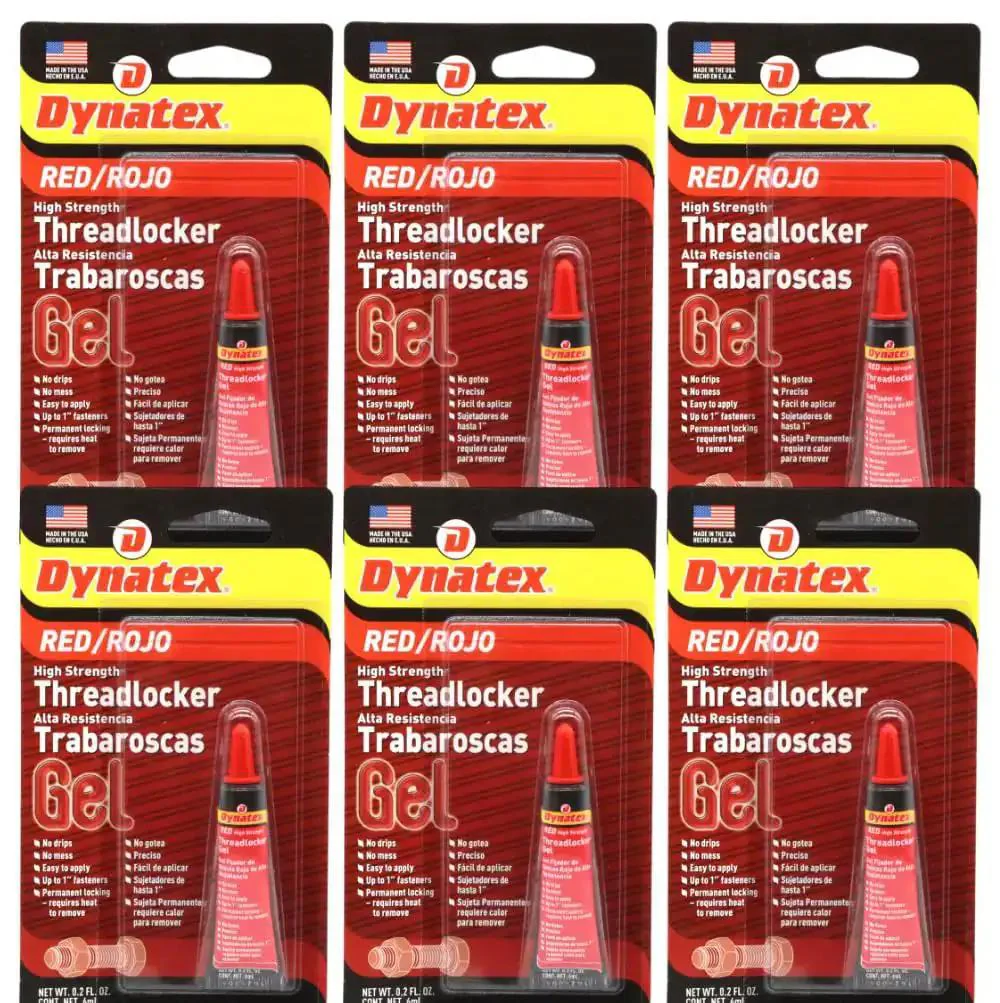 Red High Strength Threadlocker For Large Bolts 0.2 Oz Bottle Permanent Lock Anaerobic Formula Cures Between Fitting Metal Surfaces To Stop Loosening From Vibration And Solvents Ideal For Pro Grade Heavy Duty Automotive And Industrial Fasteners 6 Pack
