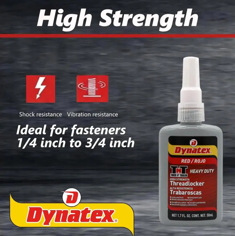 Red High Strength Threadlocker For Large Fasteners 1.70 Oz Bottle With Permanent Lock Anaerobic Formula That Cures Between Close Fitting Metal Surfaces Vibration And Solvent Resistant Ideal For Heavy Duty Bolts 5 Pack - Image 8