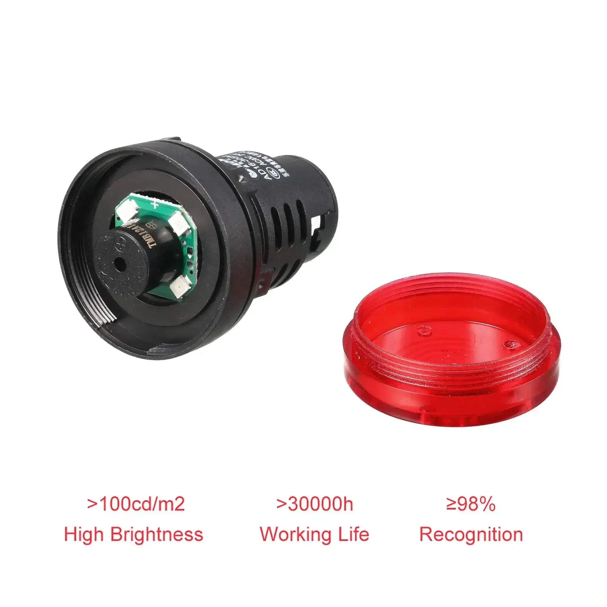 Red Indicator Light With Buzzer 24V AC DC Panel Mount 28mm Flashing Alarm For Electrical Control Panels HVAC Systems DIY Projects Industrial Equipment Workhorse - Image 6