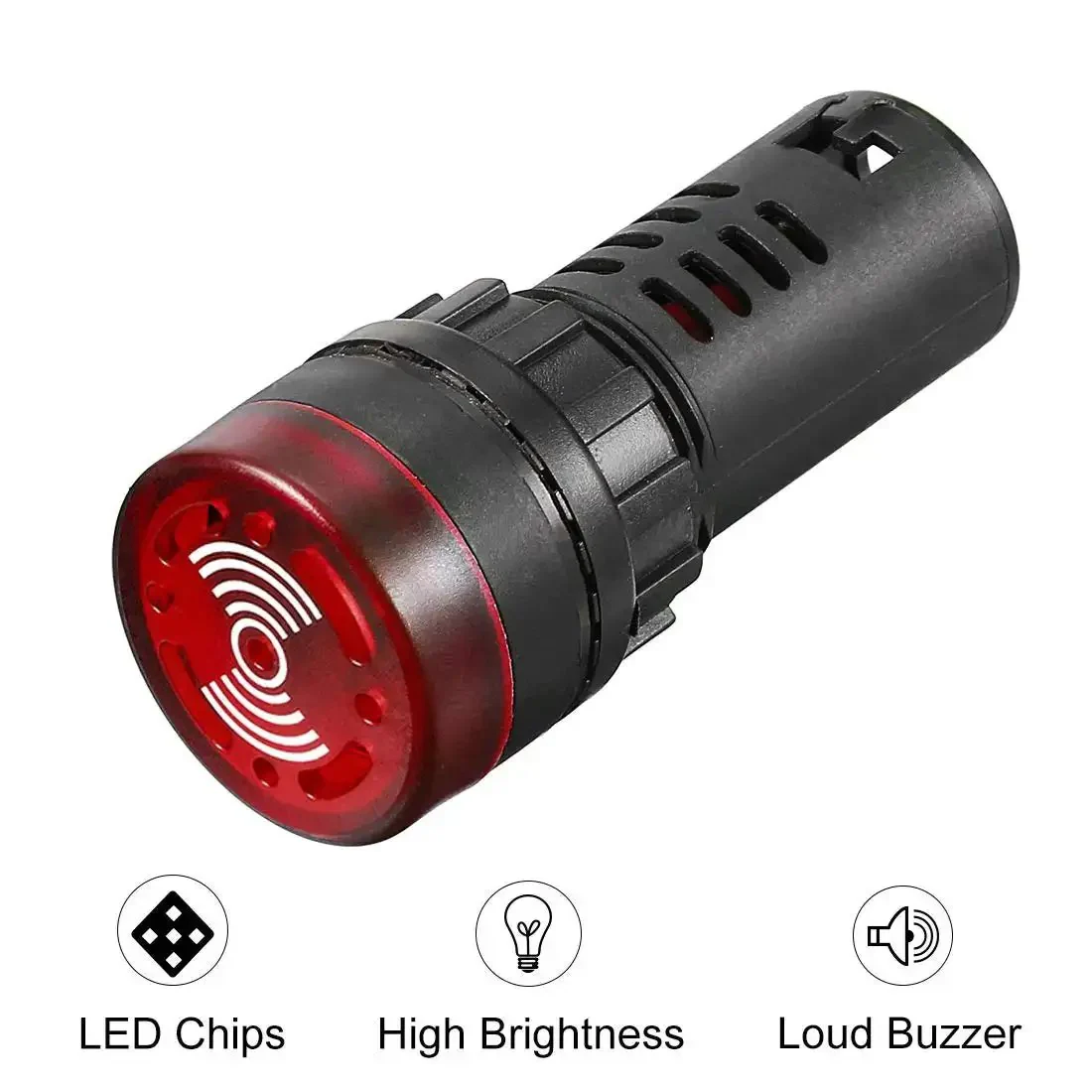 Red Indicator Light With Buzzer 24V ACDC 22Mm Panel Mount Flasher Alarm For Electrical Control Panels HVAC And DIY Projects High Brightness Loud Buzzer Flame Resistant Housing - Image 4
