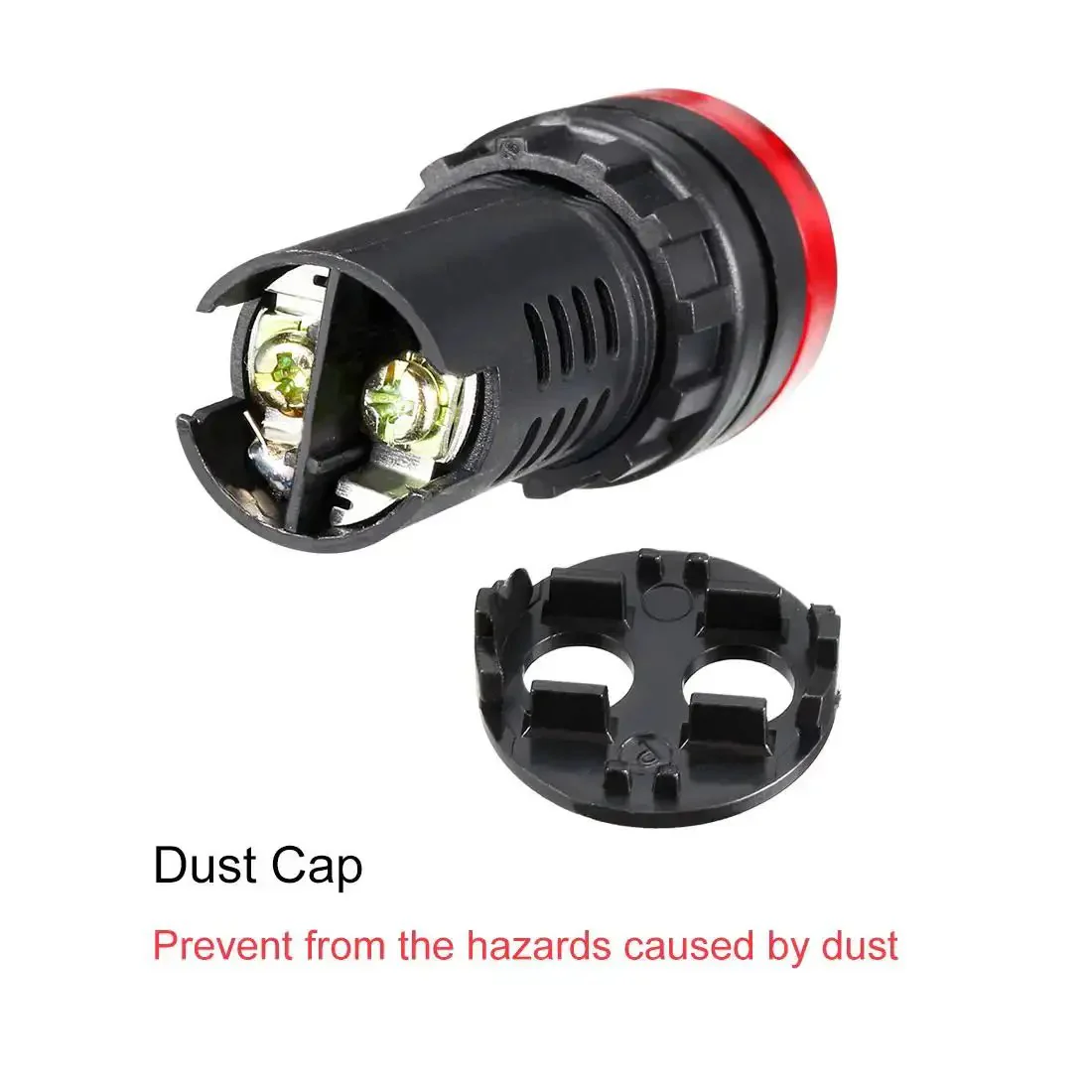 Red Indicator Light With Buzzer For 24V AC DC, 22mm Panel Mount Flashing Alarm For Electrical Control Panels, HVAC And DIY Projects, High Brightness LED, Intermittent Buzzer, Panel Lock Nut Included - Image 5