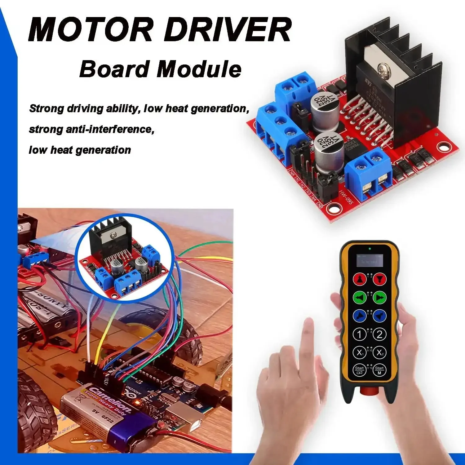 Red L298N Dual H Bridge DC Motor Driver Module For Arduino Projects 4 Pack Includes Control Board For UNO MEGA R3 Mega2560 Compatible Car Robot Projects And Stepper Motor Control - Image 4