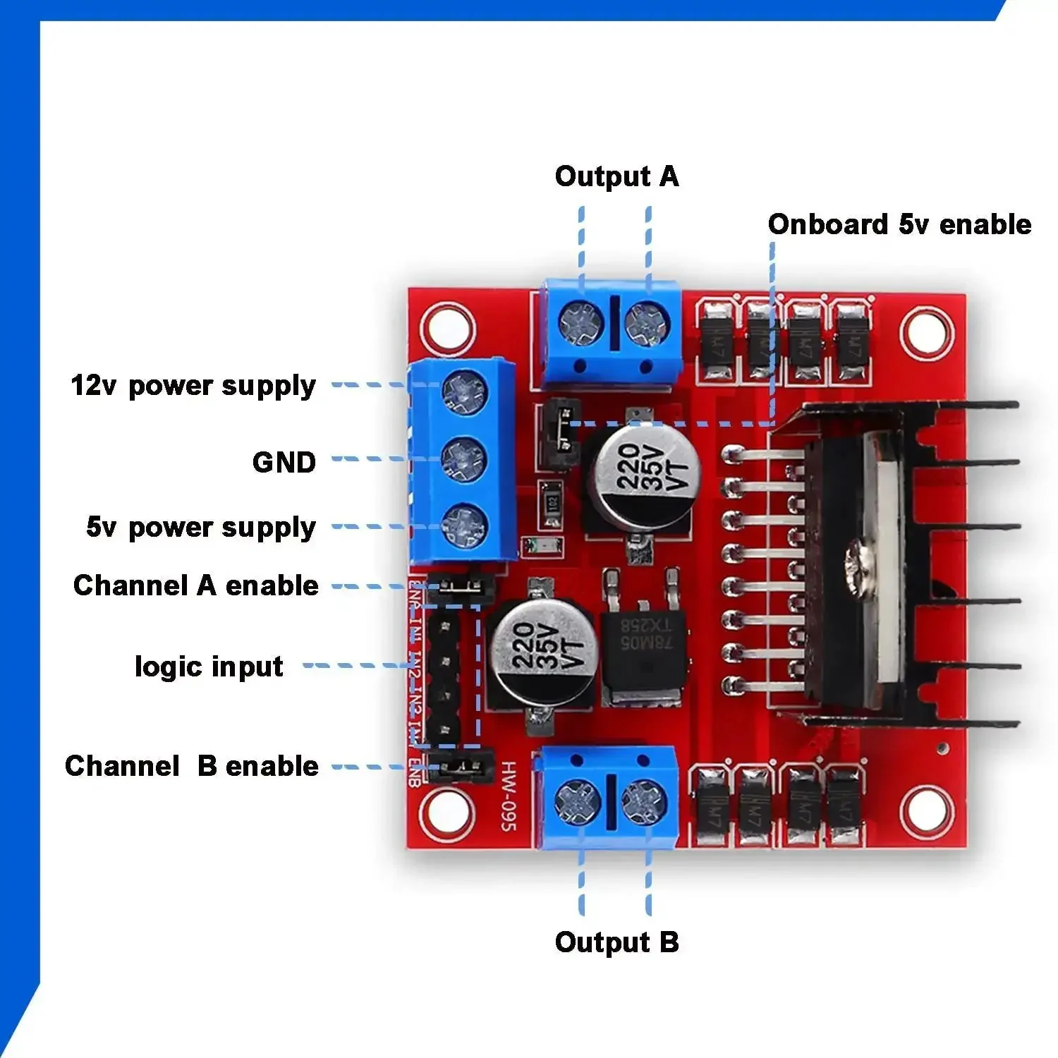 Red L298N Dual H Bridge DC Motor Driver Module For Arduino Projects 4 Pack Includes Control Board For UNO MEGA R3 Mega2560 Compatible Car Robot Projects And Stepper Motor Control - Image 5