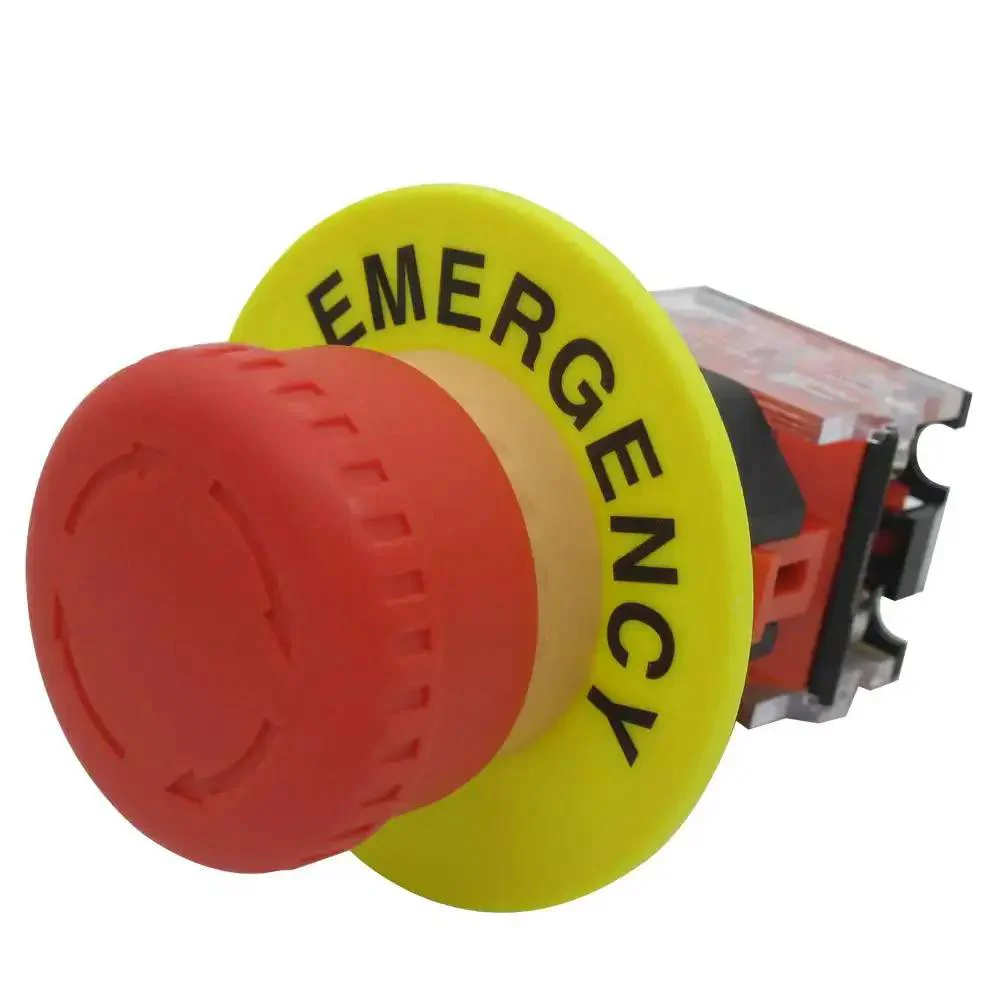 Red Mushroom Emergency Stop Push Button Switch 22mm Mount Hole 2NC Latching 600V AC 10A 40mm Button Panel Thickness Up To 6mm Ideal For Industrial Control Panels And Machinery Safety - Image 4