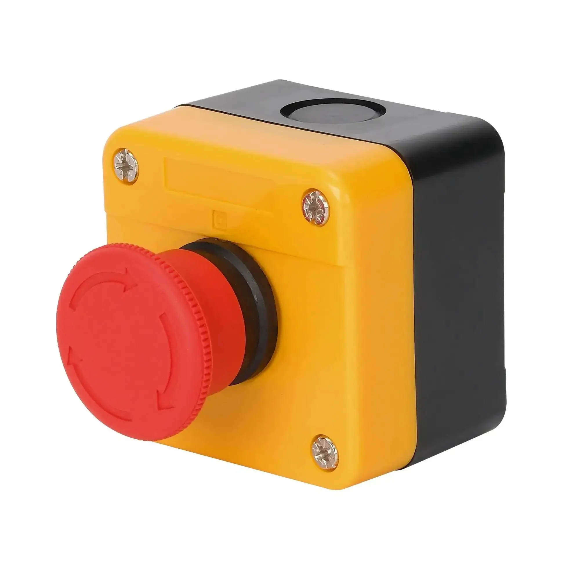 Red Mushroom Head Emergency Stop Push Button Switch With Weatherproof Enclosure, 660V 10A, IP65 Industrial E Stop, 1NO1NC, Instant Power Cutoff, Twist To Reset, Built For Rough Environments And Quick Shutdown
