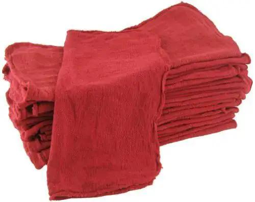 Red Shop Towels 14x15 Inches Heavy Duty Commercial Industrial Grade 1000 Count 100 Percent Cotton Great For Grease Oil Spills Tools Grime And Fluids In Factories Garages Auto Shops And Home Workshops