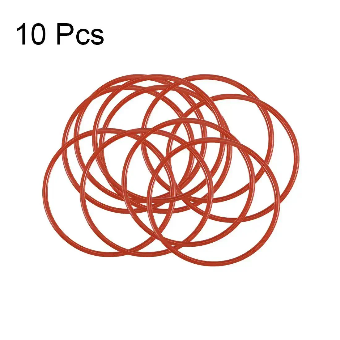 Red Silicone O Ring 32mm Outer Diameter 29mm Inner Diameter 1.5mm Cross Section VMQ Seal Gasket 50 Durometer Temperature Range From Minus 22F To 392F Pack Of 10 For Travel Mugs - Image 2
