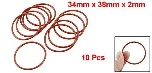 Red Silicone O Ring 38mm OD 34mm ID 2mm Thick VMQ Seal Gasket Pack Of 10 For Travel Mugs Coffee Cups Water Bottles And Small Appliances Ideal For Travel Mugs Water Bottles Coffee Pots And Other Small Appliances Sealing Needs - Image 2
