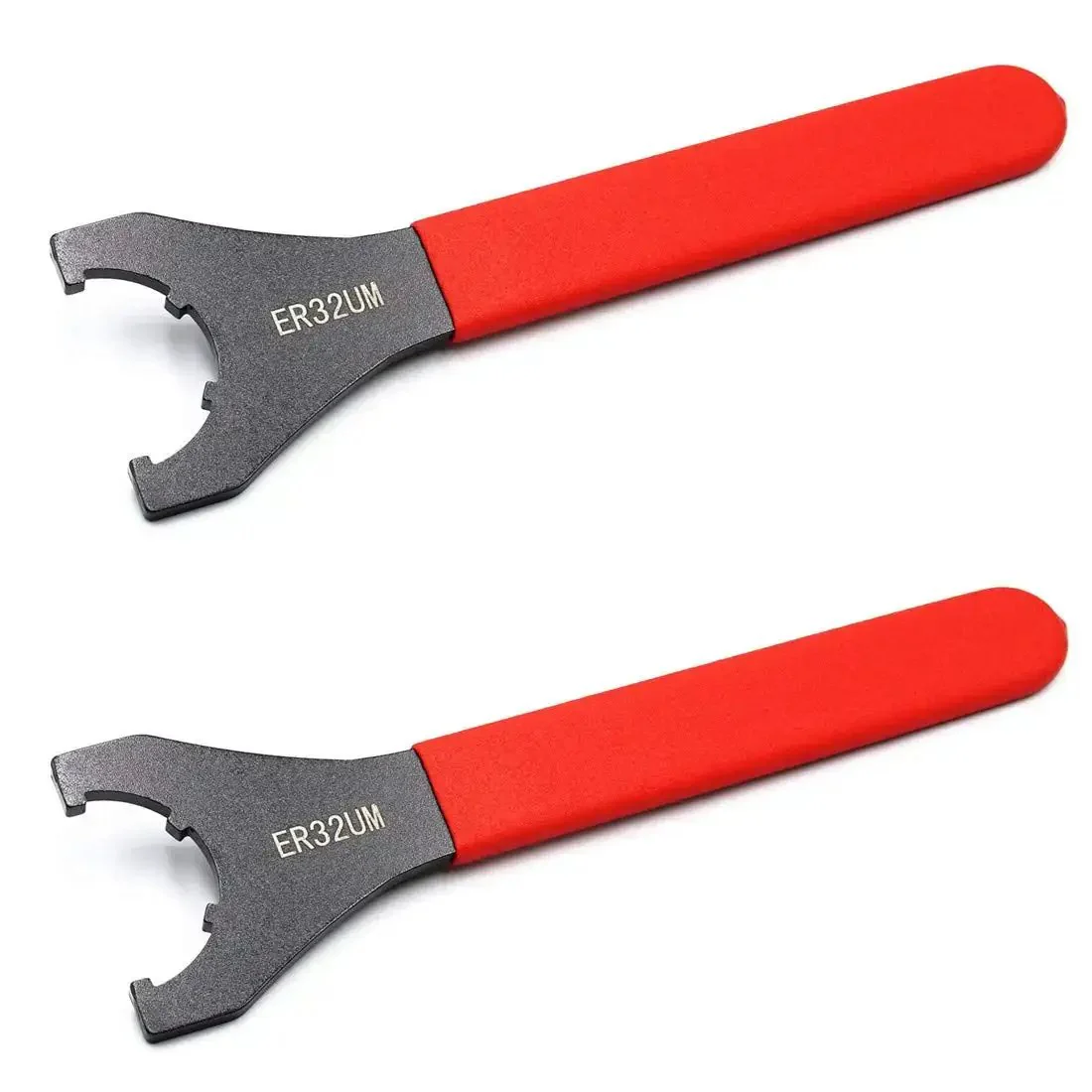 Red Spanner Precision Wrench For CNC Milling Collet Chuck Fits Most Tool Holders For Tightening And Loosening Clamping Nuts And Screws ER-32UM Compatible Durable 2 Pack Wrench Set