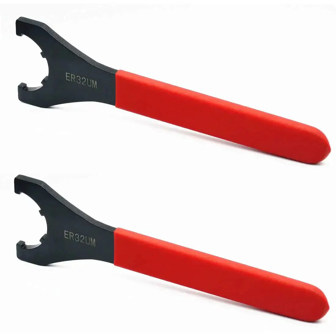 Red Spanner Precision Wrench For CNC Milling Collet Chuck Fits Most Tool Holders For Tightening And Loosening Clamping Nuts And Screws ER-32UM Compatible Durable 2 Pack Wrench Set - Image 3