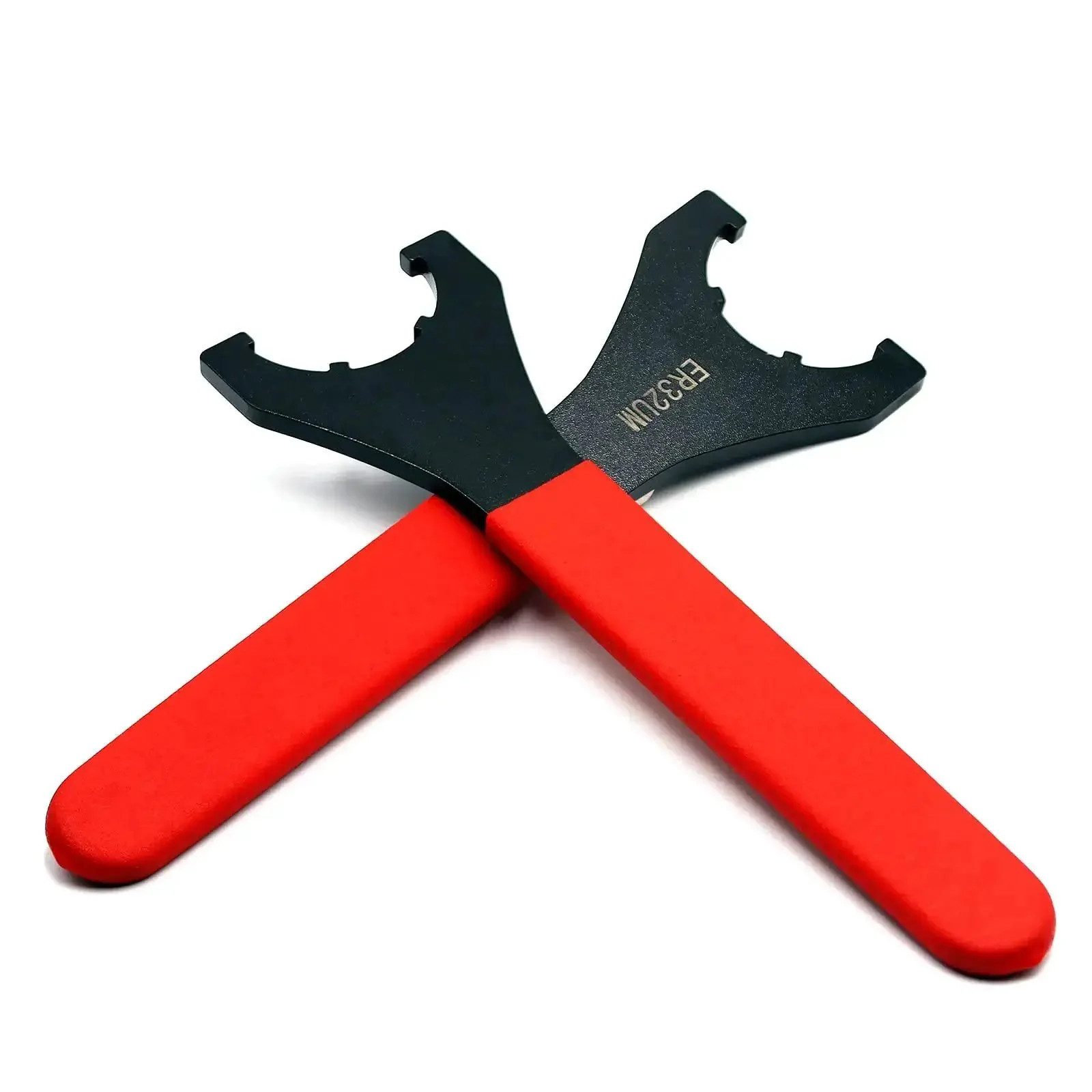 Red Spanner Precision Wrench For CNC Milling Collet Chuck Fits Most Tool Holders For Tightening And Loosening Clamping Nuts And Screws ER-32UM Compatible Durable 2 Pack Wrench Set - Image 5