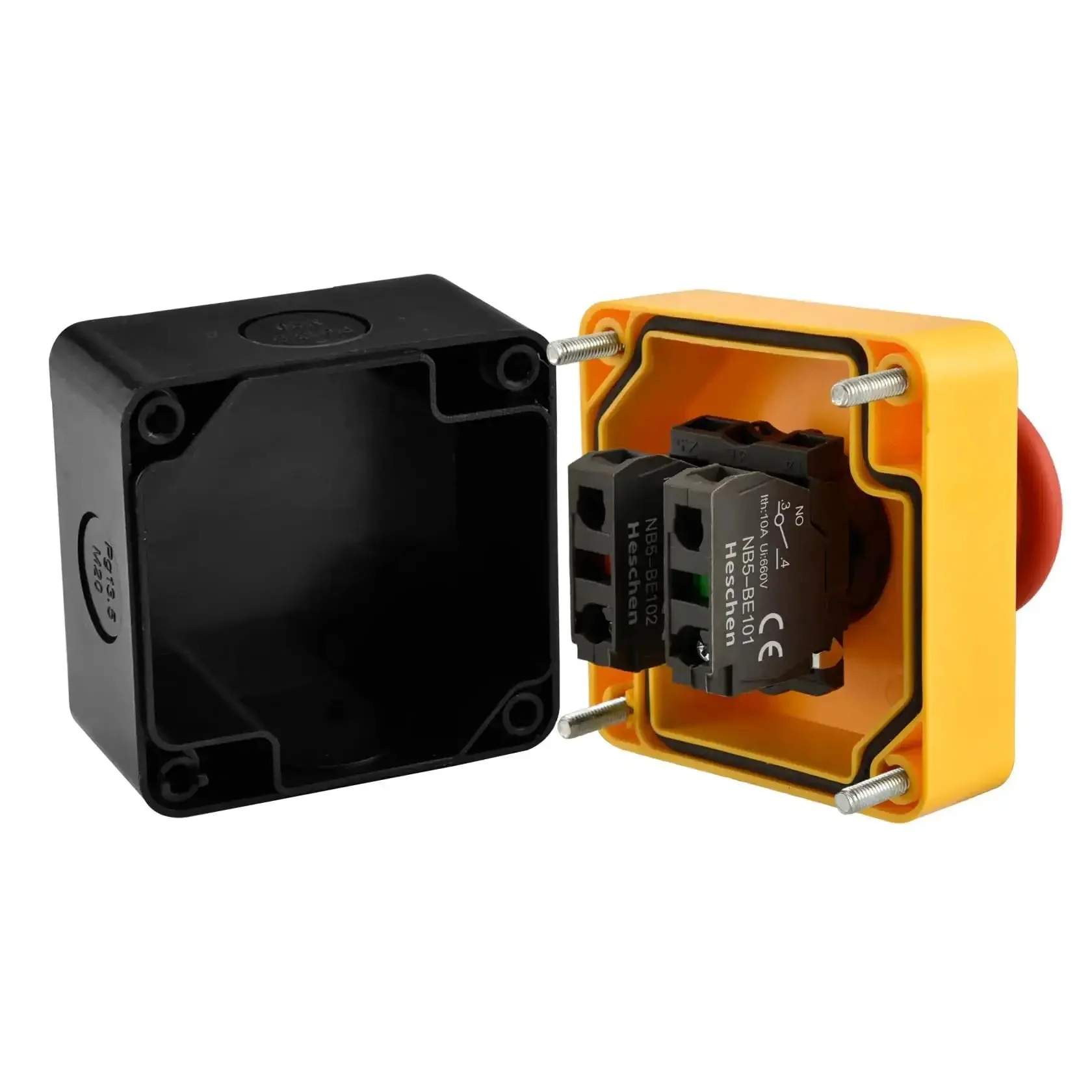 Red Weatherproof Emergency Stop Push Button Switch 660V 10A With Box And Key 1NO 1NC Heavy Duty Pro Grade Industrial Safety Stop Control For Machinery Quick Power Cutoff And Safe Shutdown - Image 7
