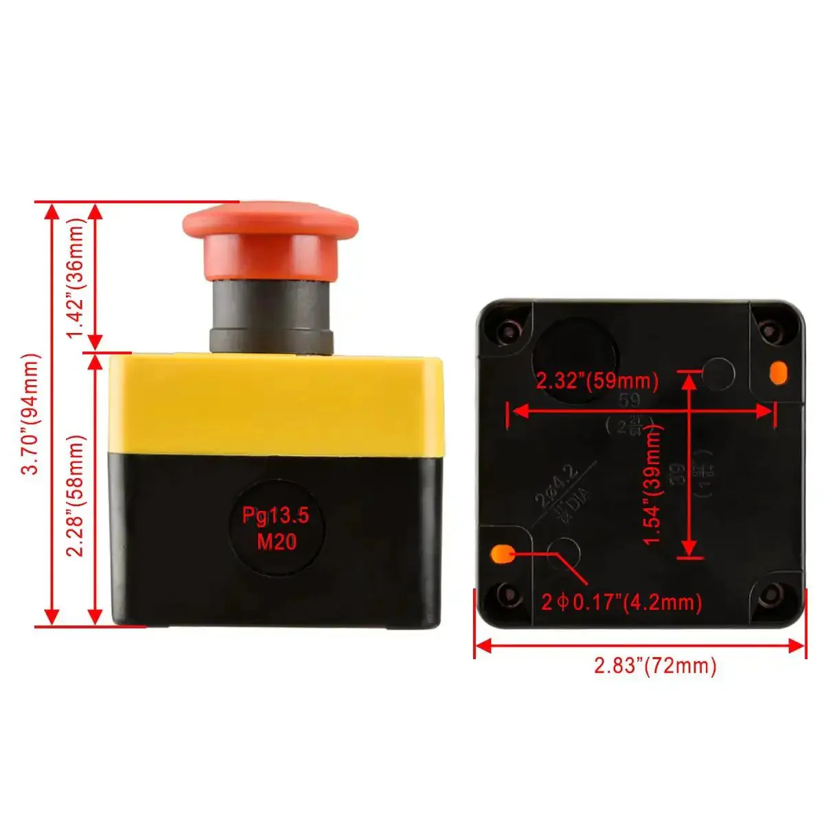 Red Weatherproof Emergency Stop Push Button Switch 660V 10A With Box And Key 1NO 1NC Heavy Duty Pro Grade Industrial Safety Stop Control For Machinery Quick Power Cutoff And Safe Shutdown - Image 9